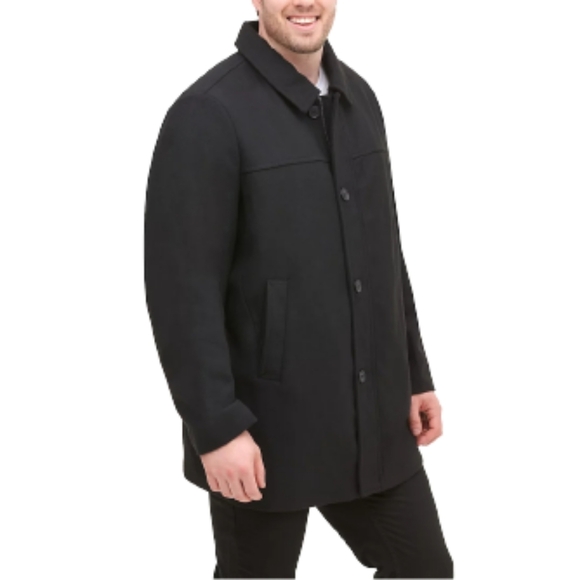 Dockers Black Wool-Blend Button Front Pea Coat Size Men's Medium - Picture 1 of 16
